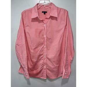 Gap Women's Red Gingham Stretch Shirt Large